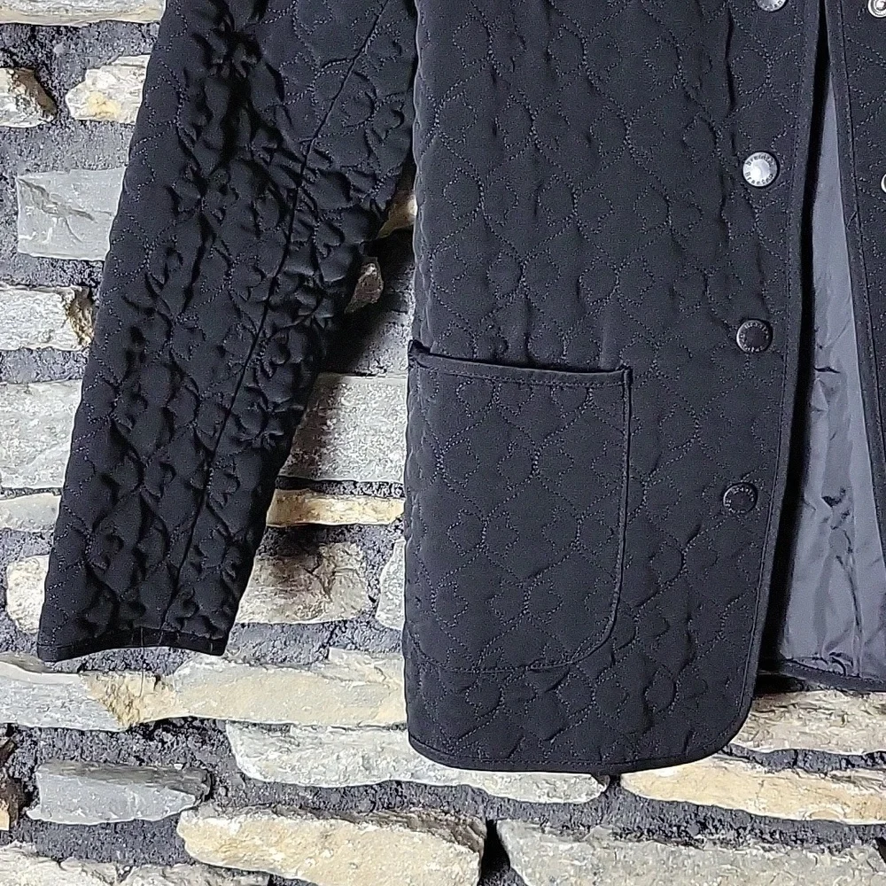 Women's Black Quilted Jacket Size Small - Picture 3 of 11
